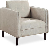 Wraith Modern Biscuit Tufted Fabric Upholstered Chair with Loose Pillow Back