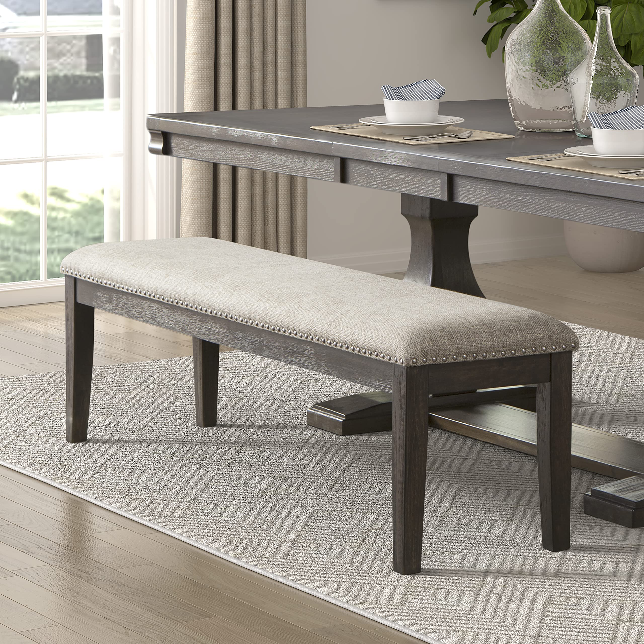 Newbury Dining Bench, Brown