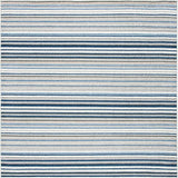 Cabana Collection Area Rug - 8' Square, Ivory & Green, Stripe Design