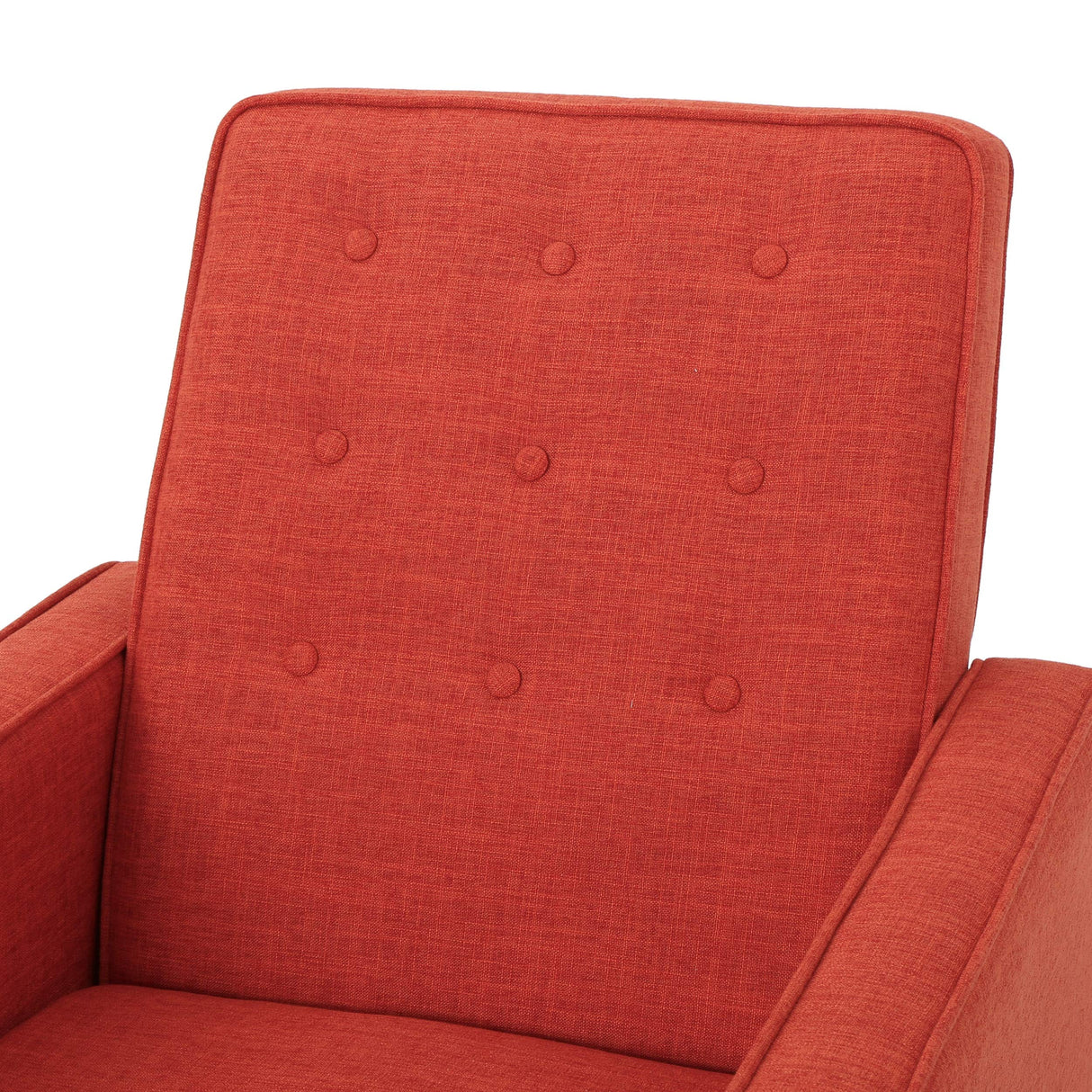 GDFStudio Macedonia Mid Century Modern Tufted Back Fabric Recliner (Muted Orange)