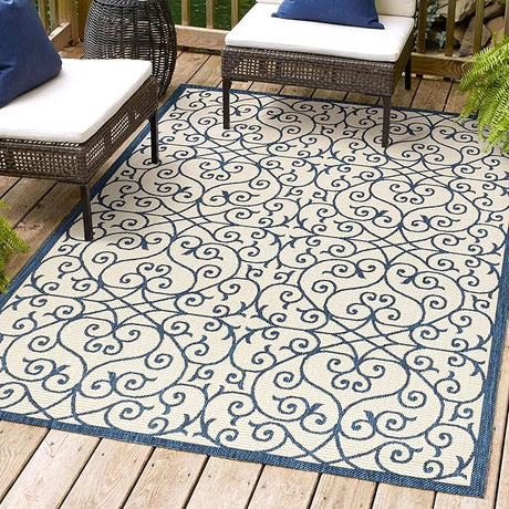 SMB107E-8 Madrid Vintage Filigree Textured Weave Indoor Outdoor Area