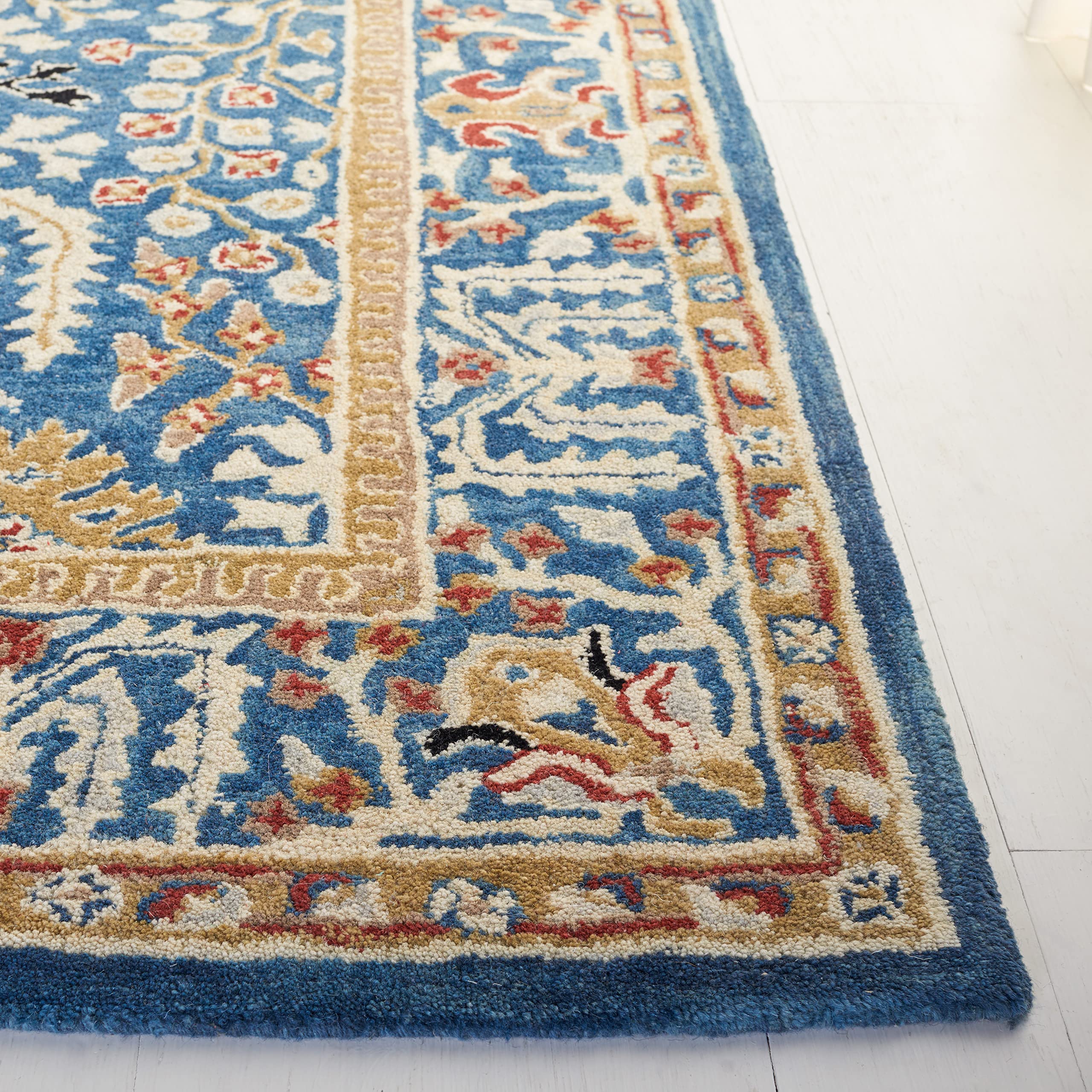 Antiquity Collection Area Rug 10' x 14' - Dark Blue & Multi Handmade Traditional Oriental Wool