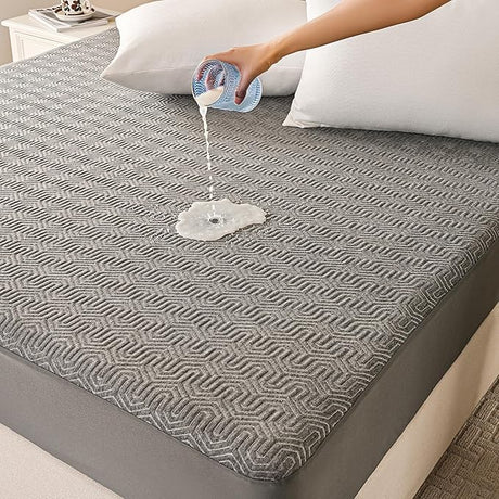 Full Mattress Protector Waterproof, 100% Waterproof Quilted Fitted Mattress Pad