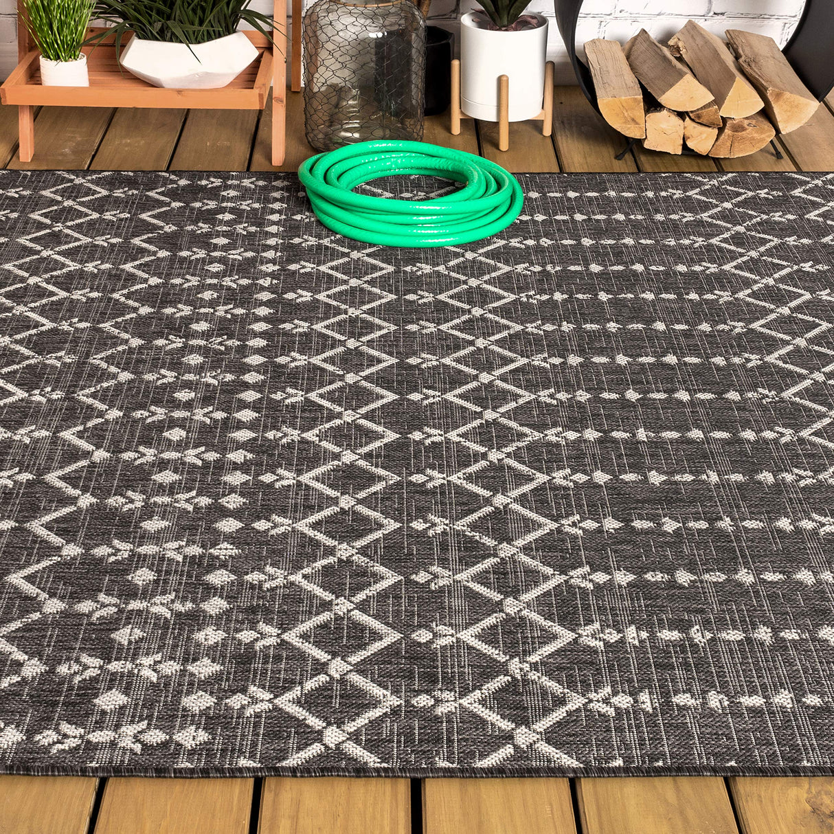 SMB108F-8 Ourika Moroccan Geometric Textured Weave Indoor Outdoor -Area Rug,