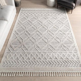 8x11 Ansley Moroccan Tassel Area Rug, Grey, High-Low Textured Bohemian Design