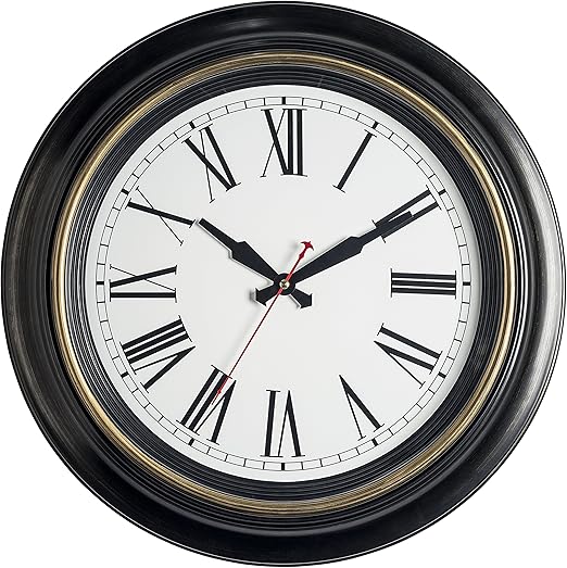 Extra Large Wall Clock 18 Inch Quality Quartz Silent Non Ticking, Battery Operated