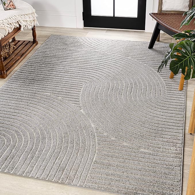 SCN100A-8 Skagen High-Low Minimalist Curve Geometric Indoor/Outdoor Area Rug