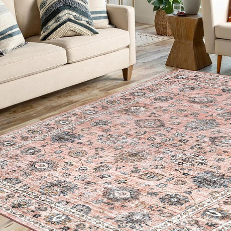 Machine Washable Rug 8x10 Area Rugs for Living Room Large Boho Bedroom Vintage