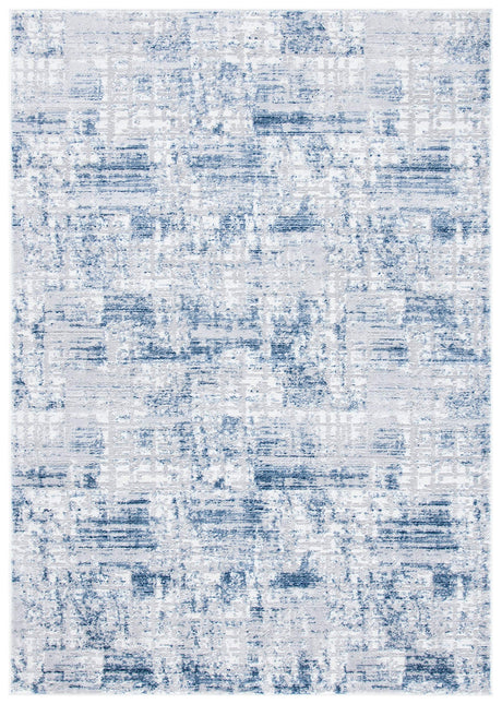 Amelia Collection Accent Rug - 4' x 6', Navy & Light Grey, Modern Abstract Distressed Design,