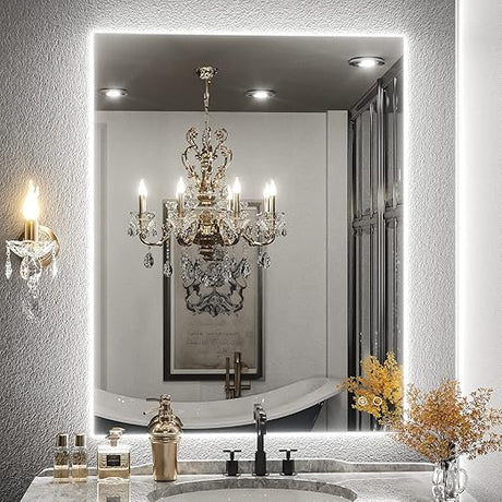 48 x 30 Inch Backlit Mirror Bathroom LED Mirror, Bathroom Mirror with Lights 3 Colors