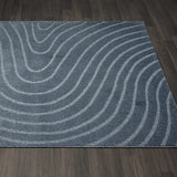 LUXE WEAVERS Modern Geometric Wave Blue 5x7 Area Rug