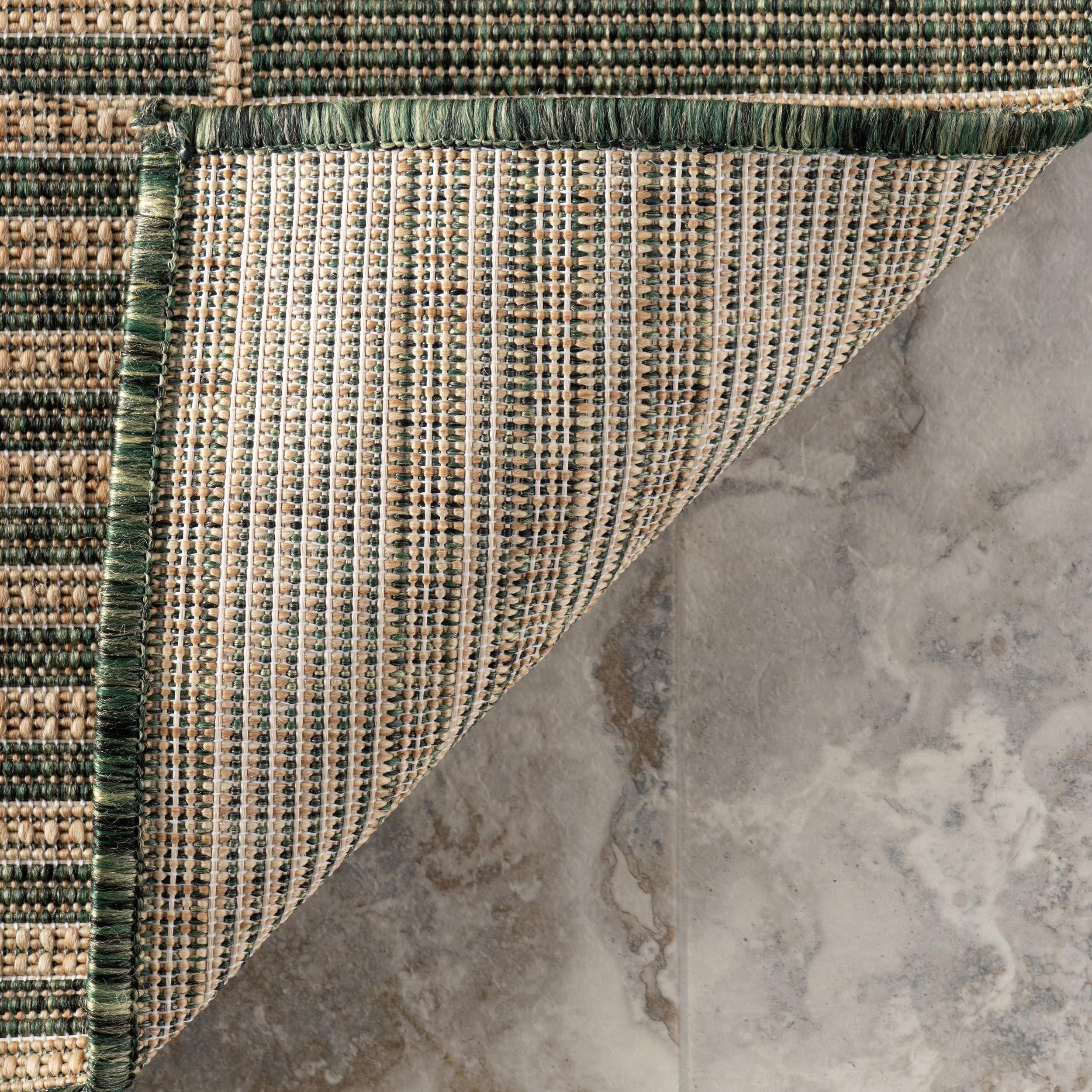 Nuloom Debrin Striped 9' x 12' Indoor/Outdoor Area Rug for Living Room Patio Deck Front Porch, Green