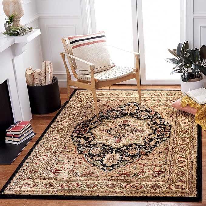 Lyndhurst Collection X-Large Area Rug - 12' x 18', Ivory & Red