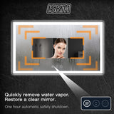 40x30 Dimmable LED Bathroom Mirror with Anti-Fog & Memory Function