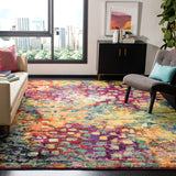Monaco Collection Area Rug 10' x 14' - Pink Multi Boho Chic Abstract Watercolor Design