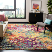 Monaco Collection Area Rug 10' x 14' - Pink Multi Boho Chic Abstract Watercolor Design