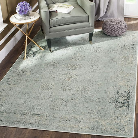 Vintage Collection Area Rug - 10' x 14', Turquoise & Multi, Oriental Distressed Viscose Design