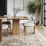 9x12 Becca Traditional Tiled Area Rug - Charcoal Faded Transitional Design