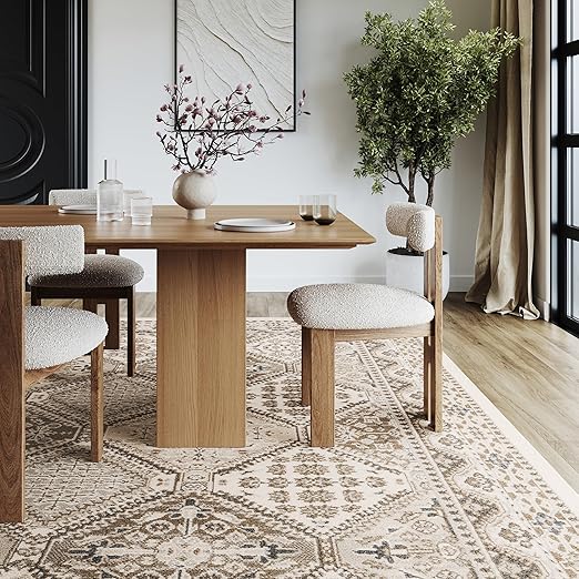 9x12 Becca Traditional Tiled Area Rug - Charcoal Faded Transitional Design