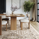 9x12 Becca Traditional Tiled Area Rug - Beige Faded Transitional Design