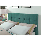 Modern Platform Bedframe With Wooden Slats, King Size, With Square Stitching Tufted