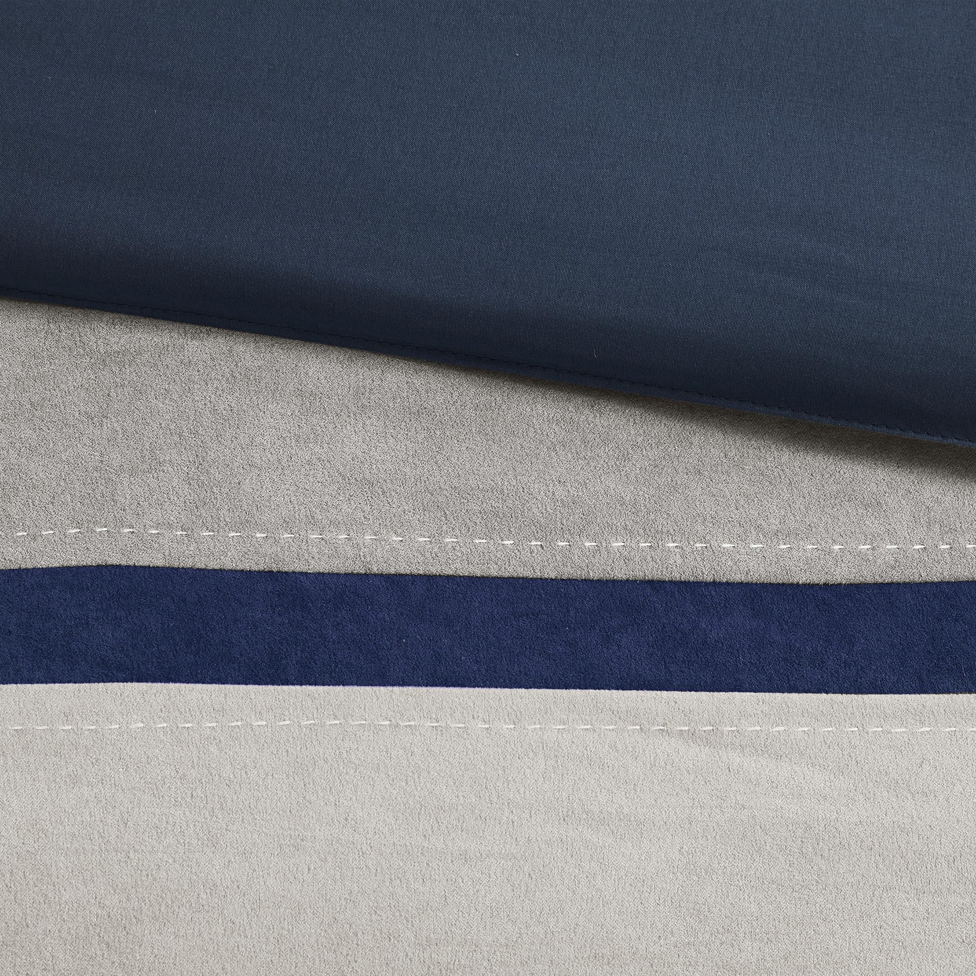 Palisades Comforter Set Modern Faux Suede Pieced Stripe Design