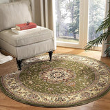 Lyndhurst Traditional Oriental Area Rug - 8' Round Black & Ivory