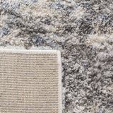 Berber Shag Area Rug 6' x 9' - Grey Blue & Cream Modern Abstract Design