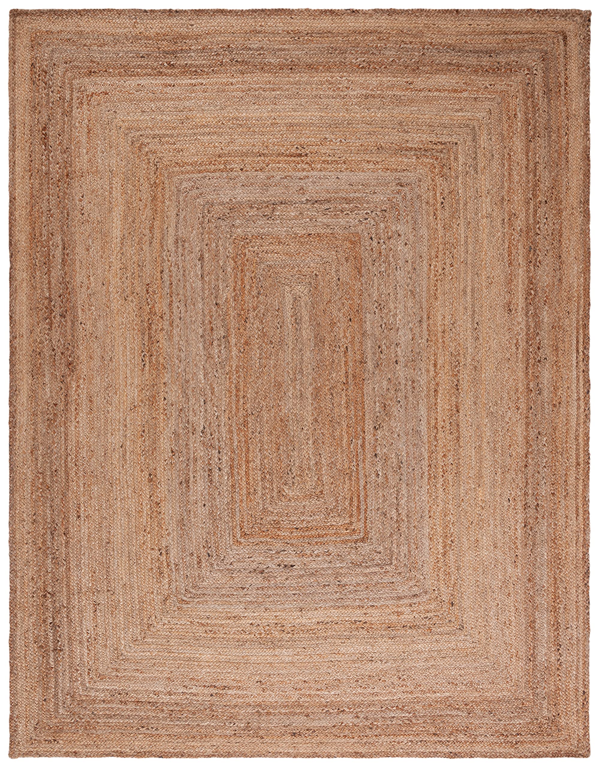 Cape Cod Collection Area Rug - 8' x 10', Natural, Handmade Flat Weave Jute, Ideal for High