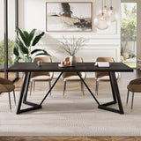 70.86-Inch Large Dining Table for 6-8 with Metal Frame