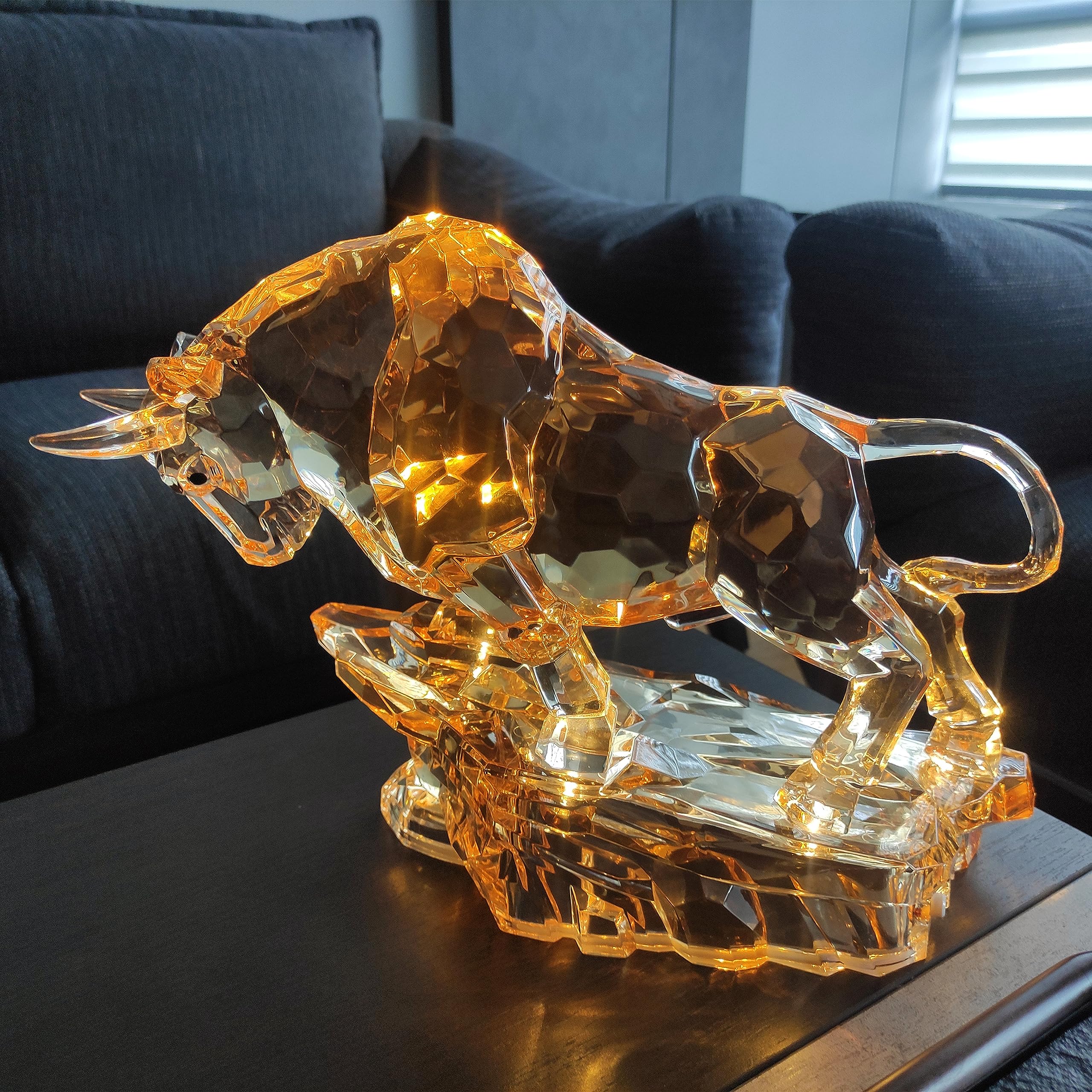 Acrylic Bull Statue Wall Street Bull Statue Sculpture Stock Market Charging