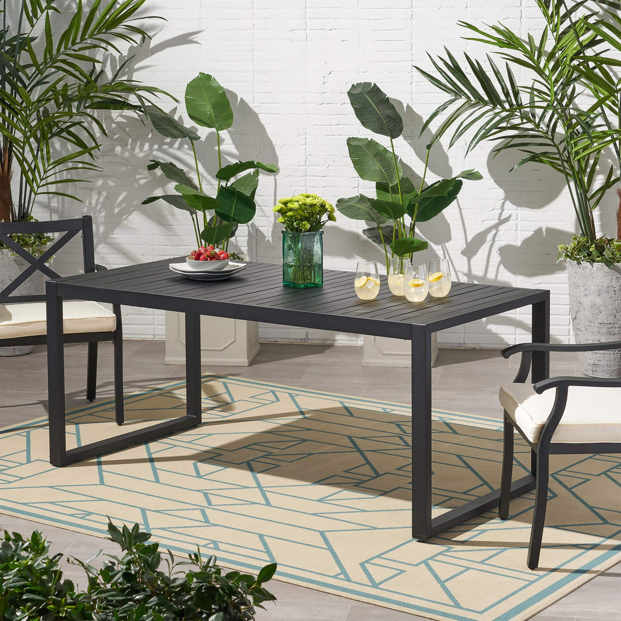 310797 Dining Table, 70 "W x 35 "D x 30 "H, Black