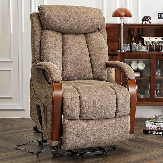 Small Lift Chair Recliner with Heat and Massage, Dual Motor Power Lift Sofa