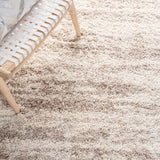 Hudson Shag Area Rug 6' x 9' - Ivory & Beige Modern Non-Shedding Plush Carpet