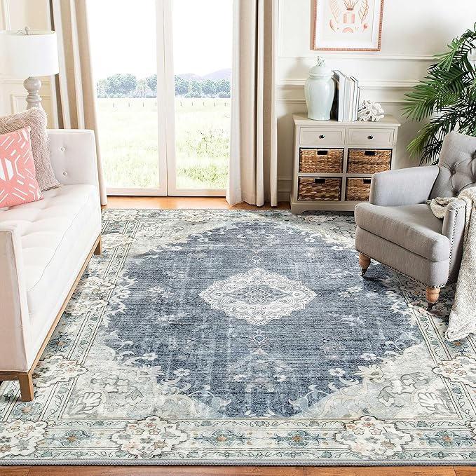 5'x7' Area Rugs Green Machine Washable Rugs Living Room Rugs Boho Area Rug