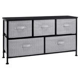 Extra Wide Fabric 5-Drawer Storage Organizer Unit for Closet, Black