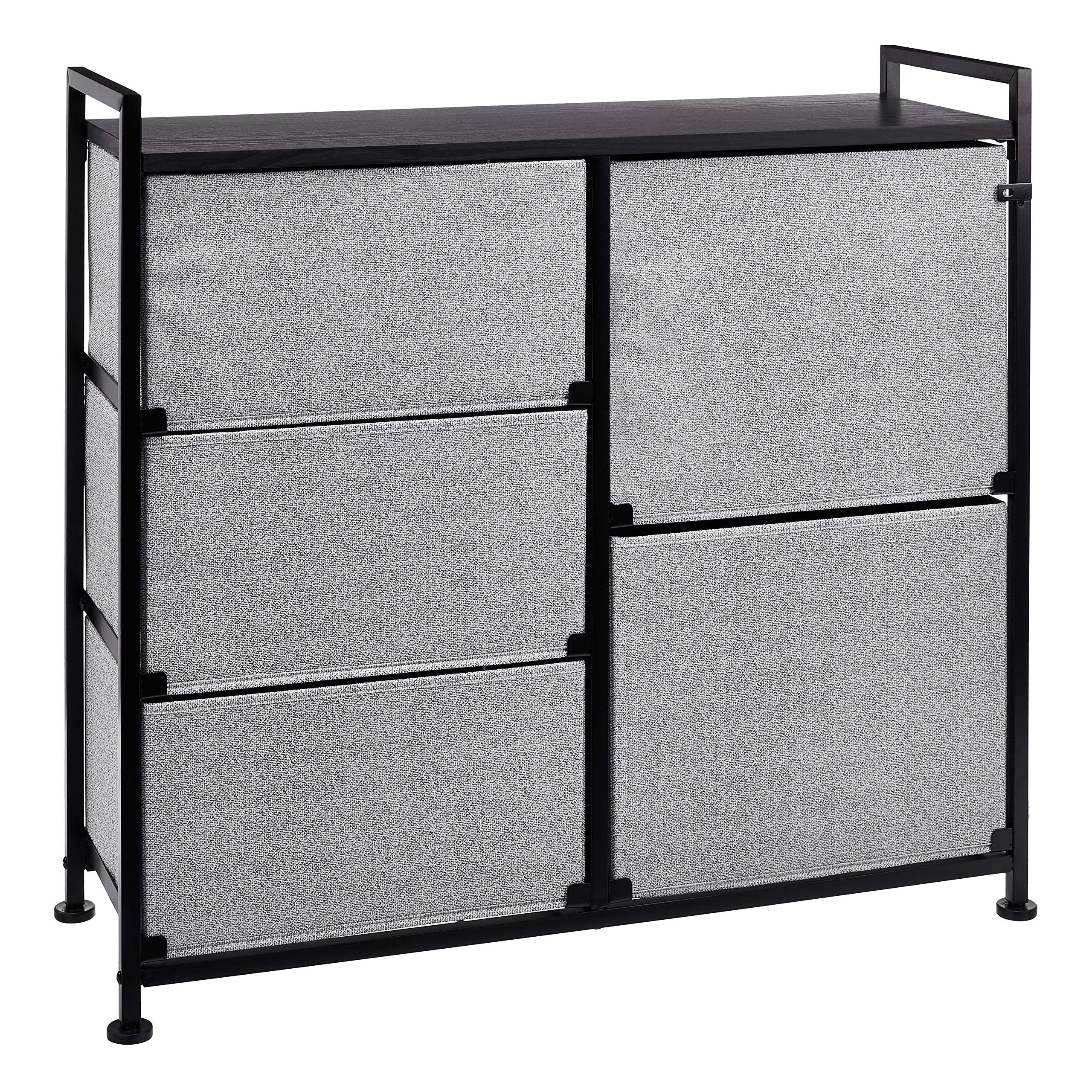 Basics Fabric 5-Drawer Storage Organizer Unit for Closet, Black