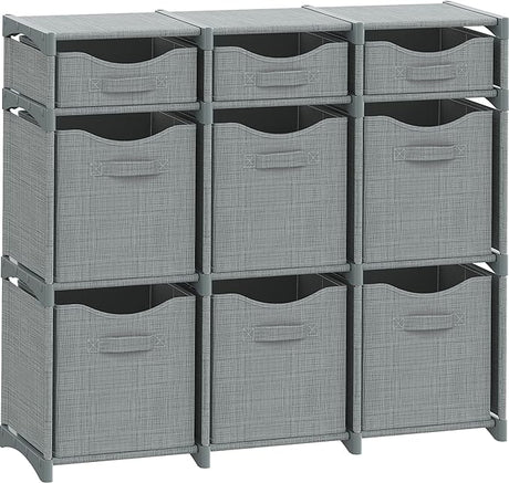 9 Cube Closet Organizers, Includes All Storage Cube Bins, Easy To Assemble Storage Unit With Drawers | Room Organizer For Clothes,