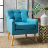 Felicity Mid-Century Fabric Arm Chair, Teal 29.5D x 25W x 30.5H Inch