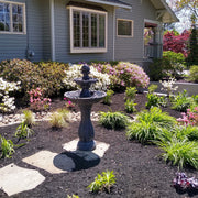 45-Inch 2-Tier Arcade Outdoor Solar Water Fountain - Outdoor Water Feature with LED Light