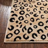 Dulcet Leopard Black Ivory Animal Print Area Rug 7'10" x 9'10"