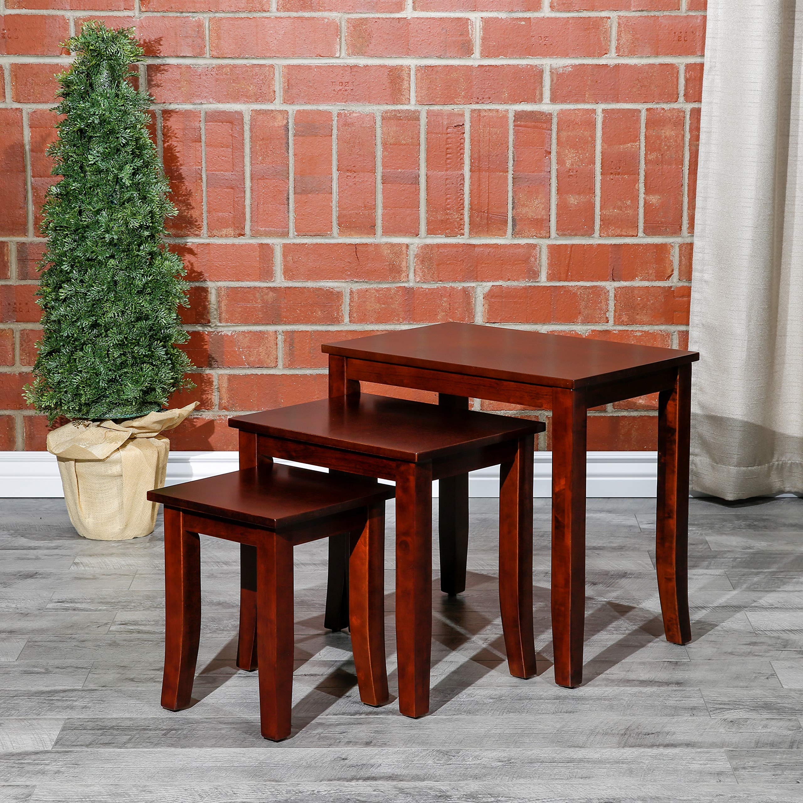 Avon 3-Piece Nesting Tables Indoor Living Furniture Collection - Cherry