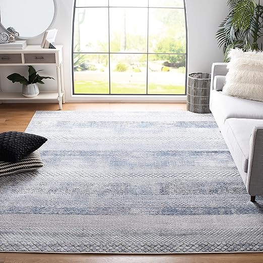 Amelia Area Rug 10' x 14' - Grey & Gold Rustic Tribal Distressed Design