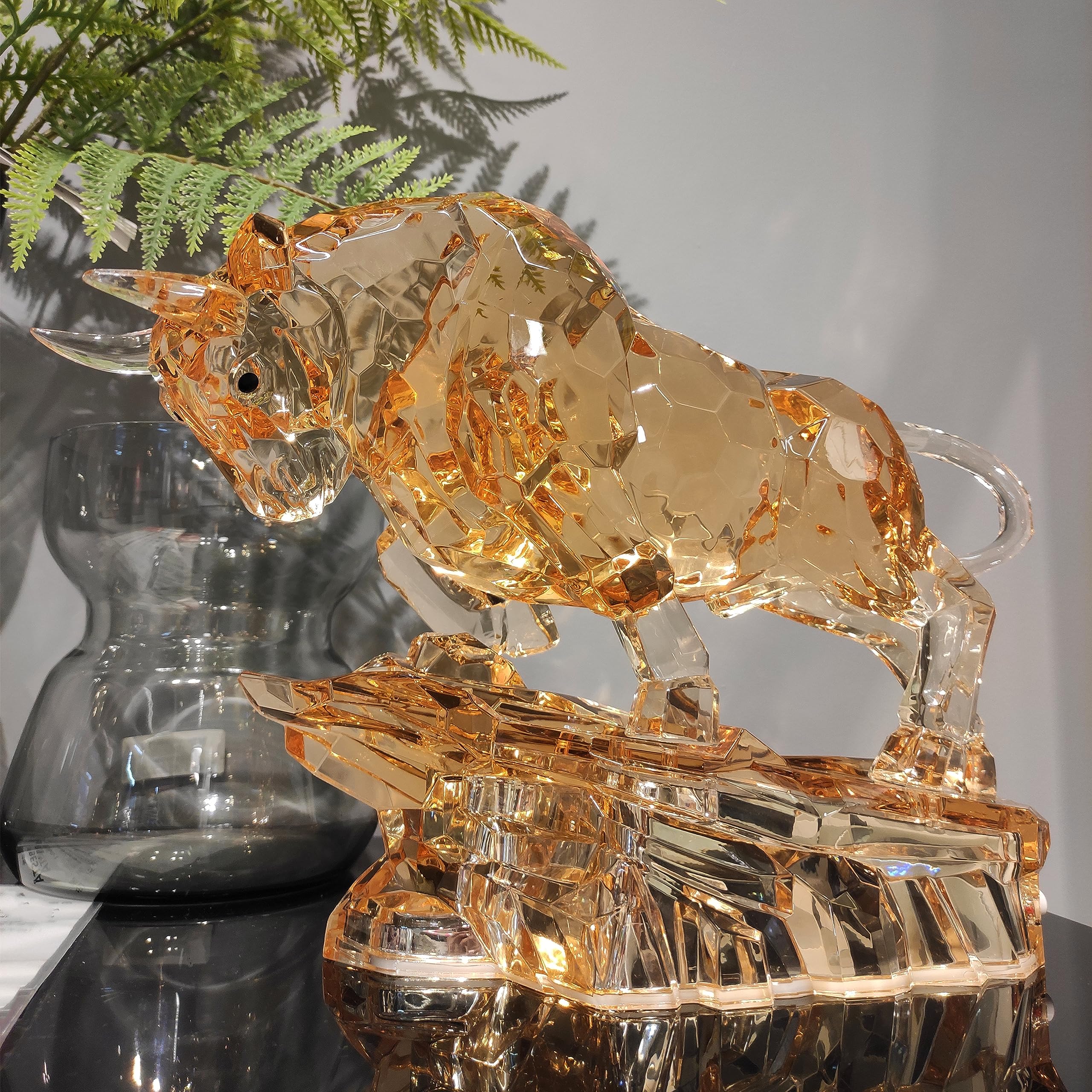 Acrylic Bull Statue Wall Street Bull Statue Sculpture Stock Market Charging