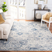 Madison Collection 9' Square White / Royal Blue MAD611C Boho Chic Floral