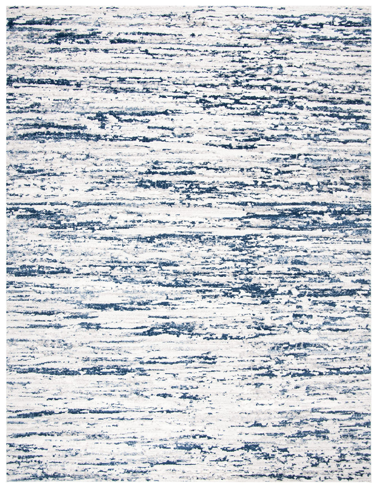 Amelia Collection Area Rug - 8' x 10', Grey & Navy, Modern Abstract Design