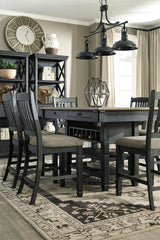 Tyler Creek Farmhouse Counter Height Dining Table with Wine Rack