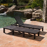 Jamaica Outdoor Wicker Chaise Lounges without Cushions, 2-Pcs Set, Multibrown