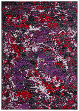 Skyler Collection 9' x 12' Black/Purple SKY186V Modern Contemporary Abstract Non-Shedding Living Room Dining Bedroom Area Rug