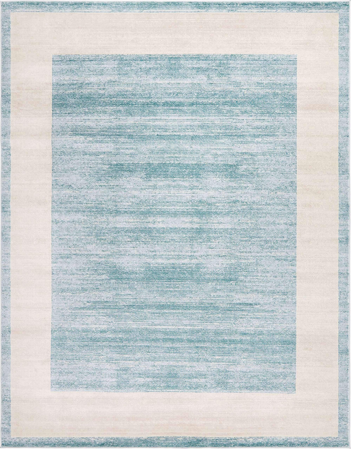 Uptown Collection Area Rug - Yorkville (8'x 10' Rectangle, Turquoise/ Ivory)